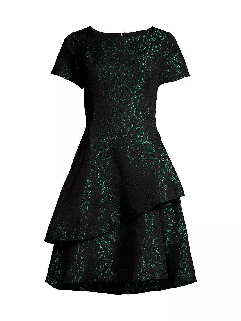 Womens Tiered Jacquard Dress Product Image