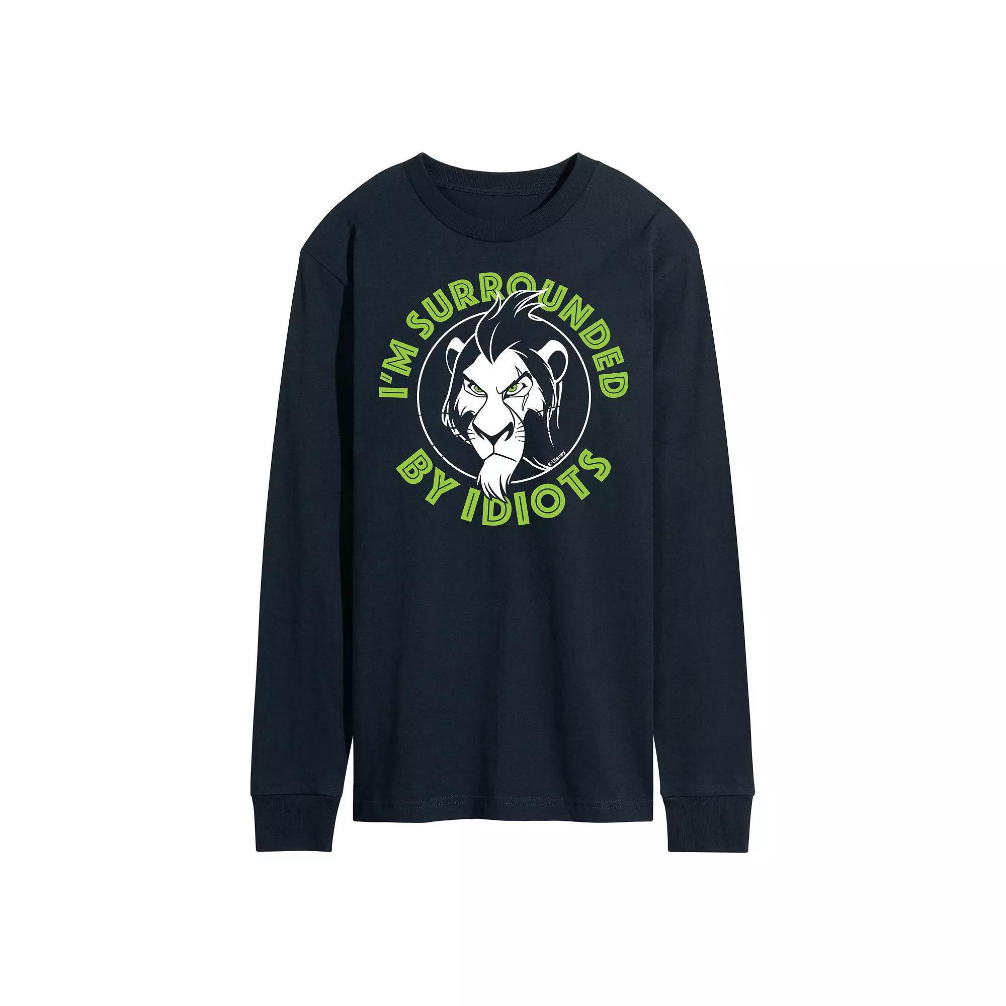 Disney's The Lion King Scar Men's Surrounded By Idiots Long Sleeve Graphic Tee,  Product Image