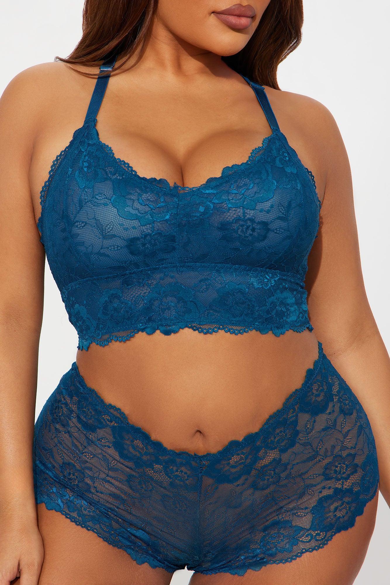 Late At Night Lace 2 Piece Set - Blue Product Image