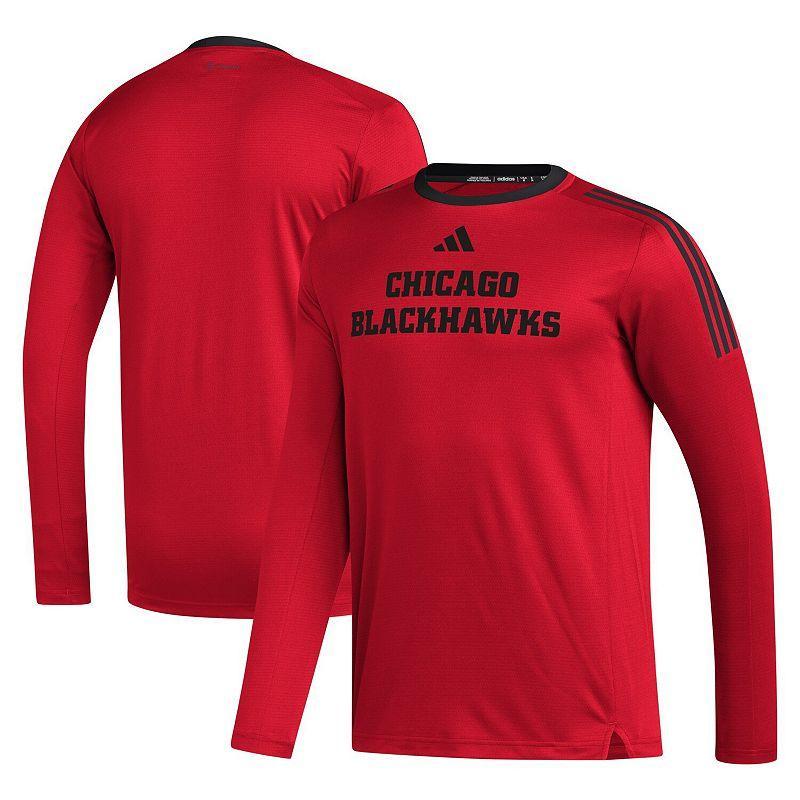 Mens adidas Chicago Blackhawks AEROREADY Long Sleeve T-Shirt Product Image