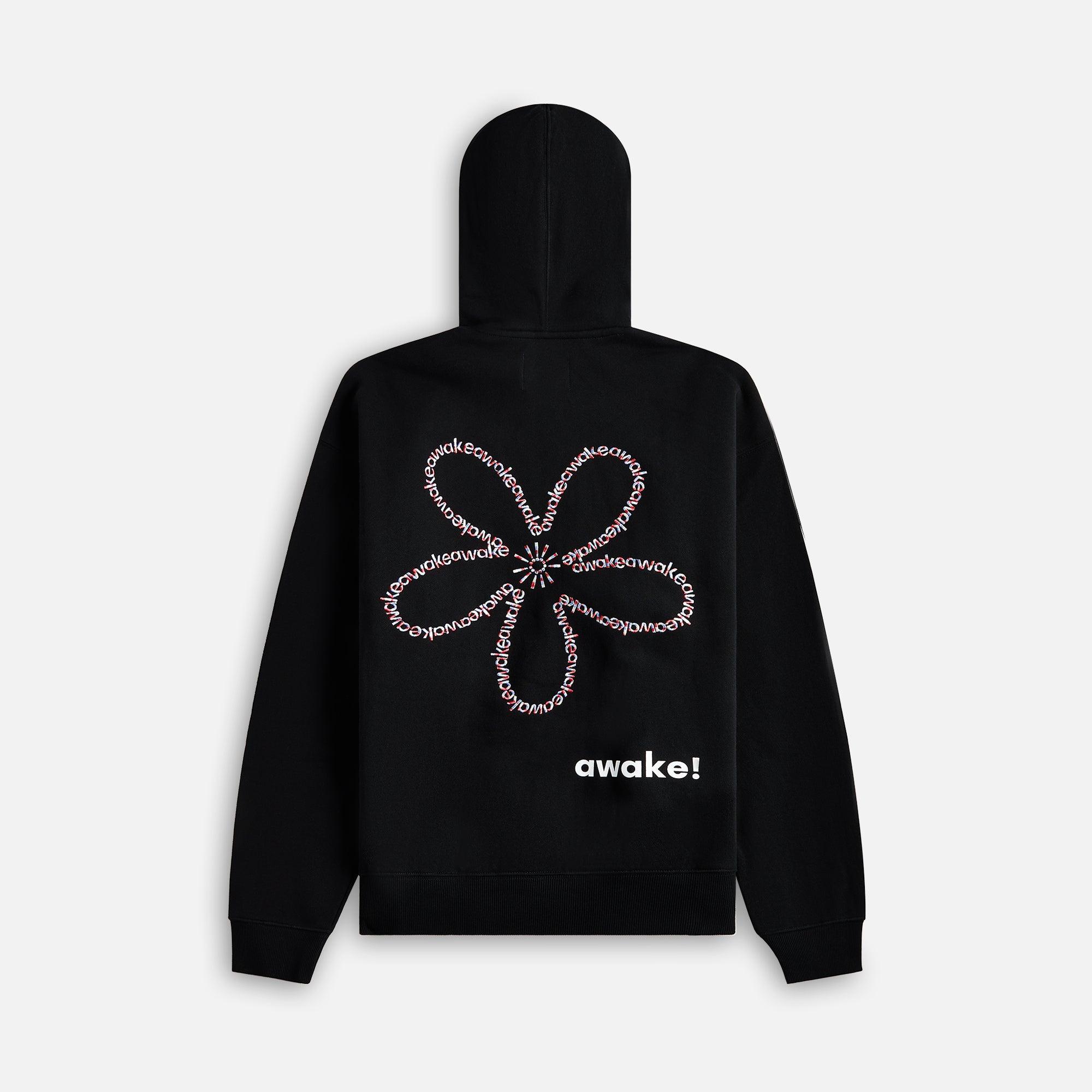 Awake NY Flower Stamp Zip Hoodie - Black Male Product Image