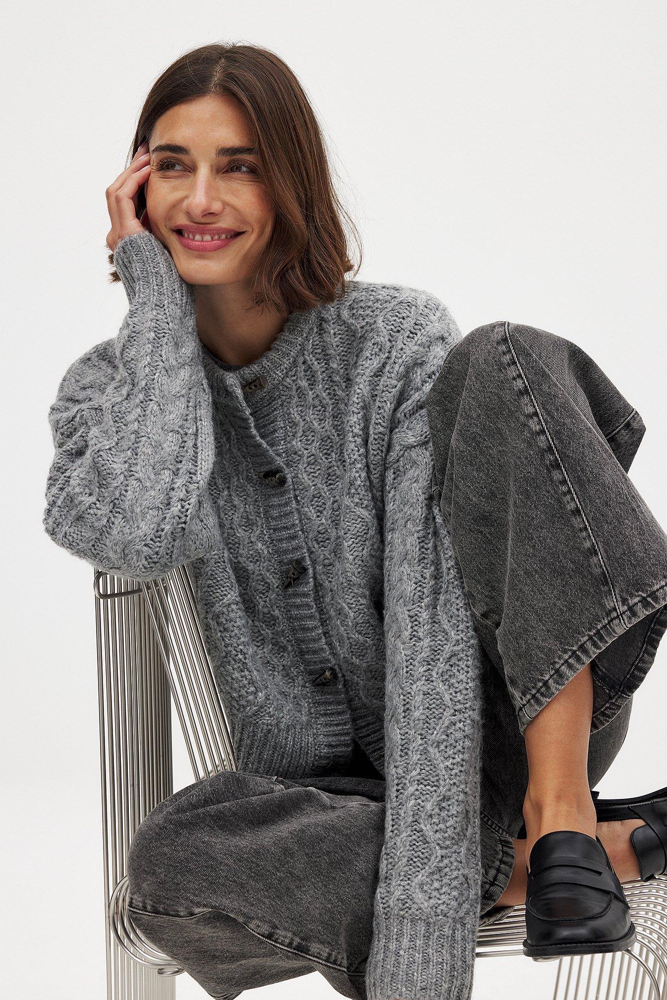 Knitted Cable Cardigan Product Image