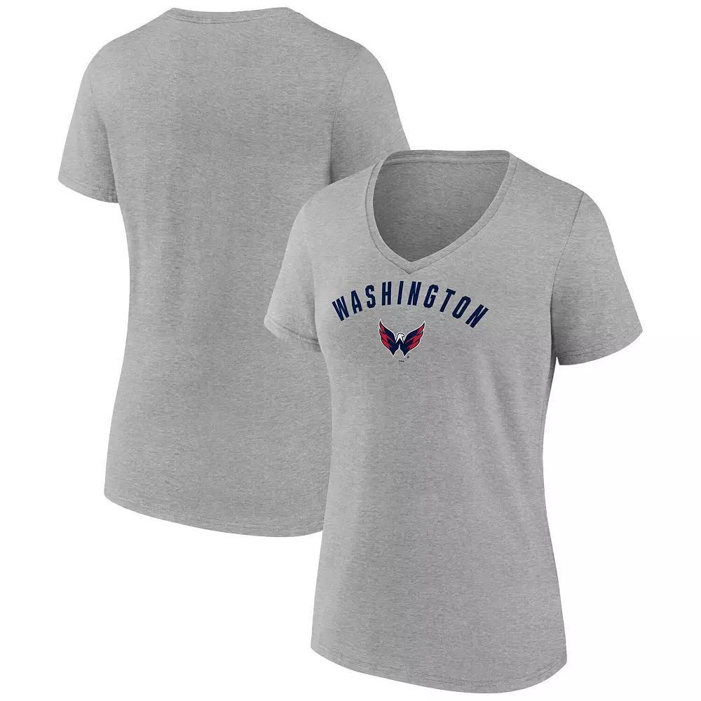 Women's Fanatics Gray Washington Capitals V-Neck T-Shirt, Size: Medium, Grey Product Image
