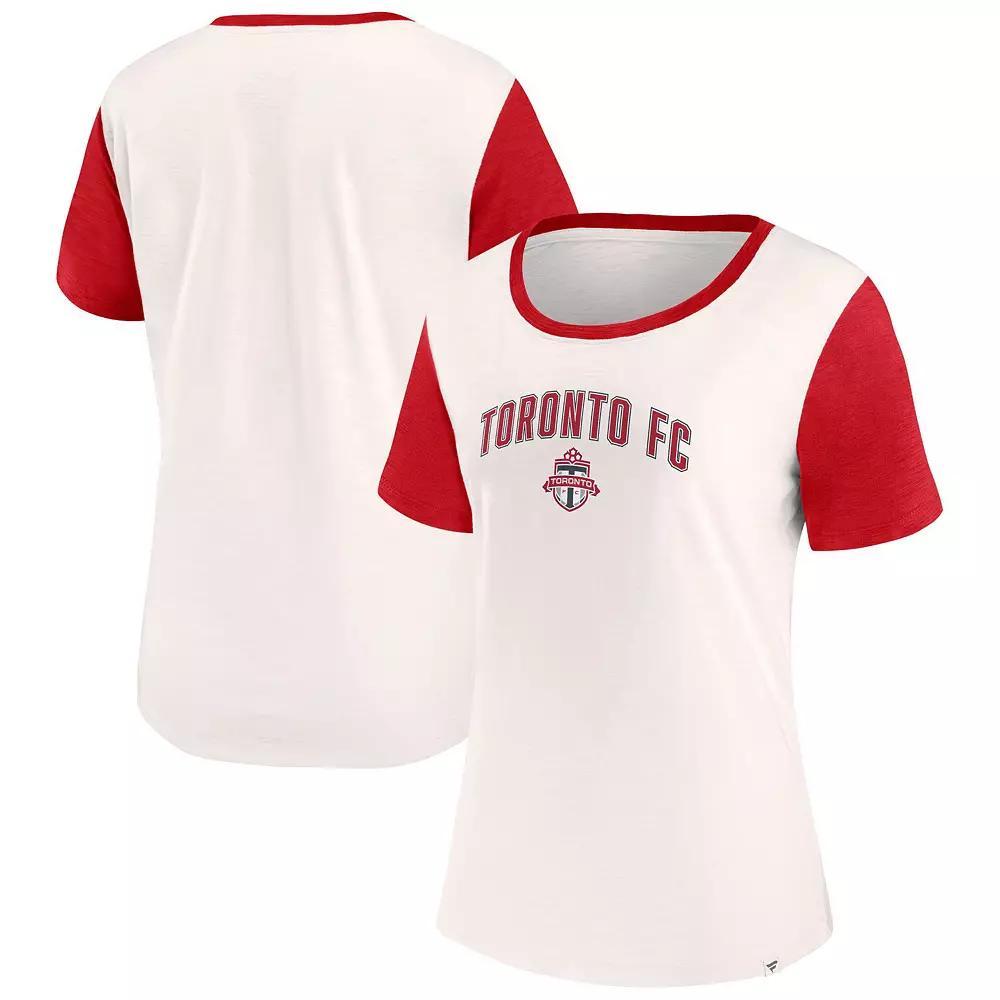 Women's Fanatics Branded Cream/Red Toronto FC Fundamentals Carver Slub T-Shirt, Size: XL, Tfc Beige Product Image