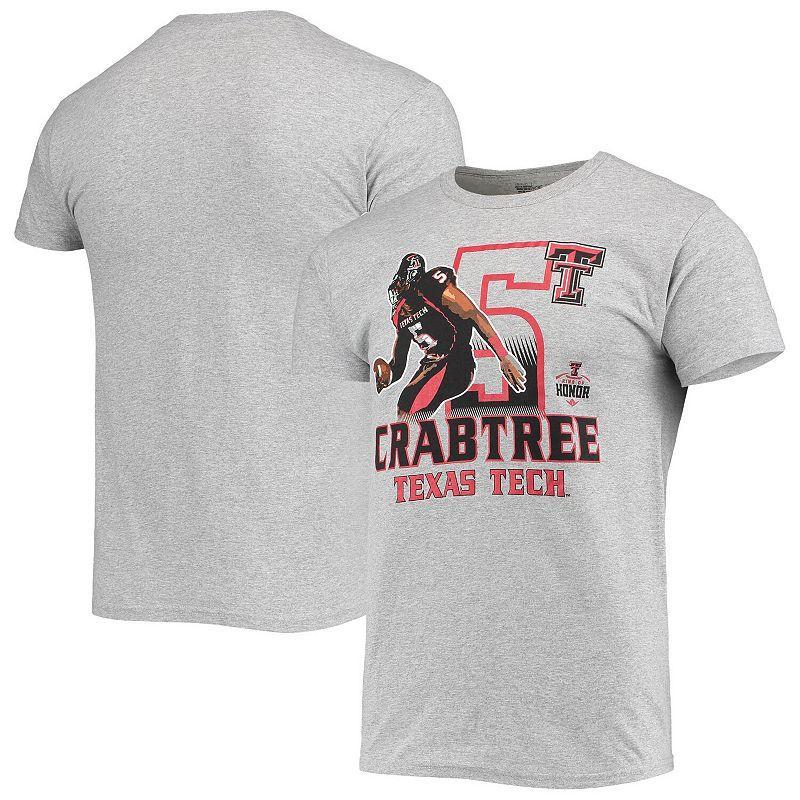Men's Original Retro Brand Michael Crabtree Heathered Gray Texas Tech Red Raiders Ring of Honor T-Shirt,  Product Image