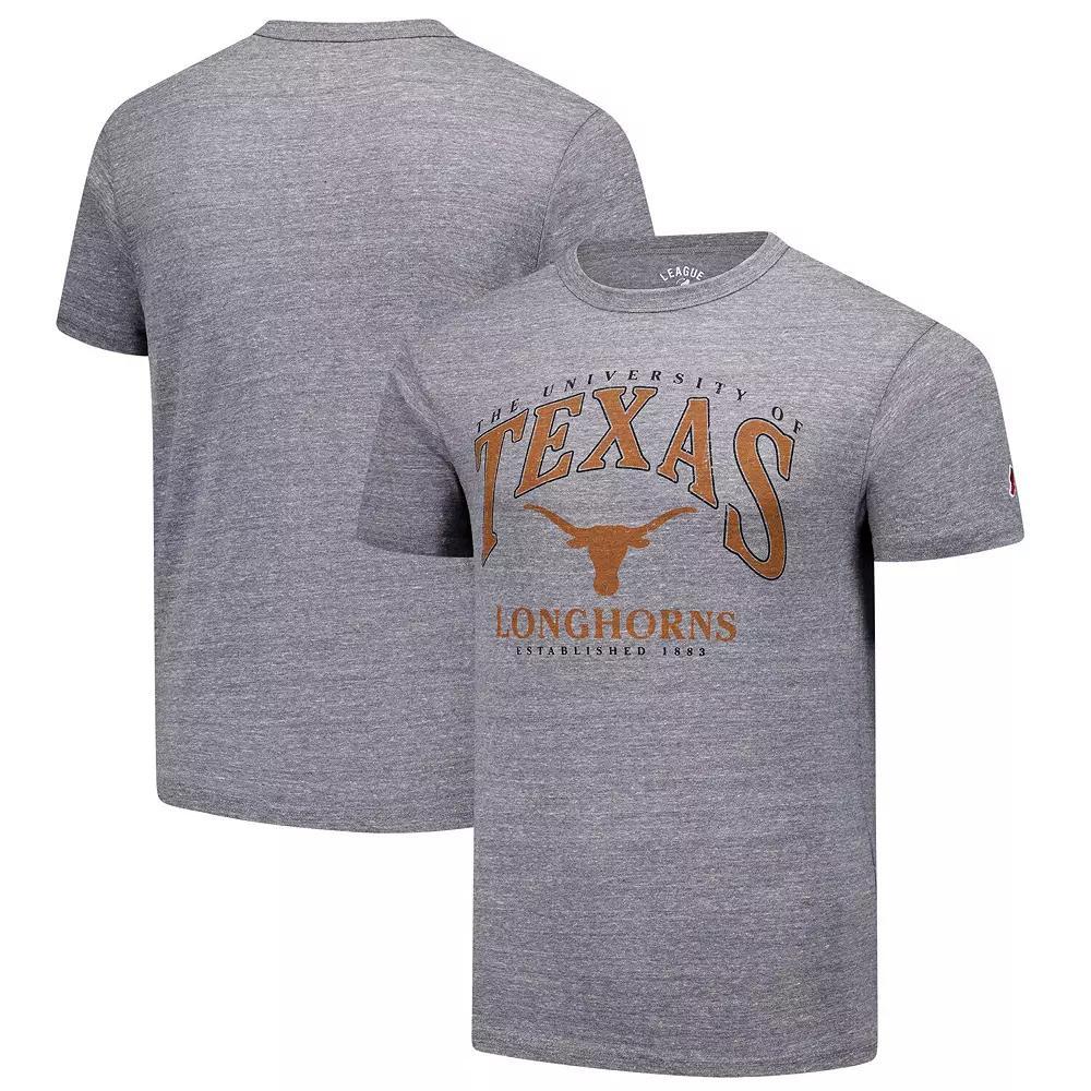 Men's League Collegiate Wear Heather Gray Texas Longhorns Tall Arch 2.0 Victory Falls Tri-Blend T-Shirt,  Product Image