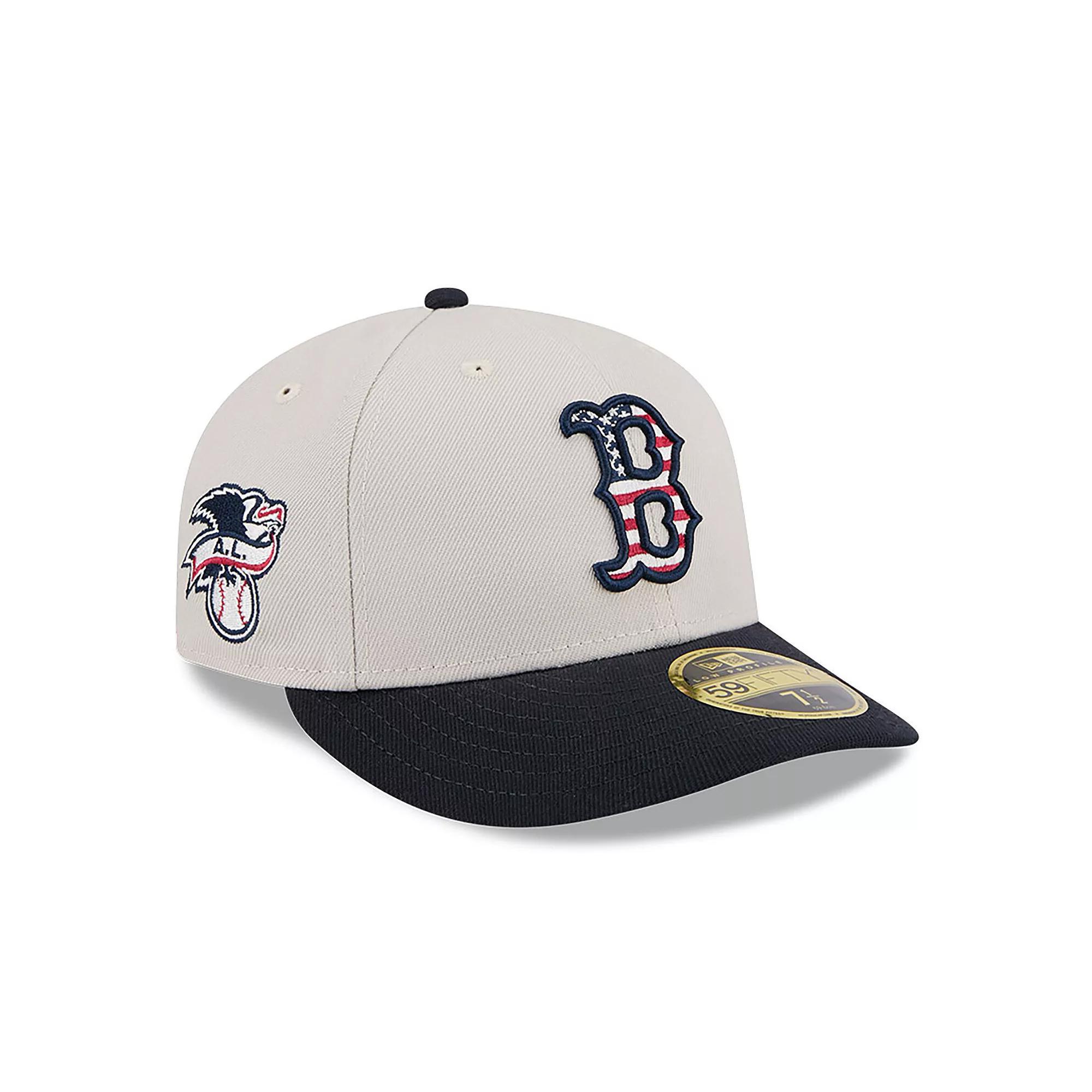 Men's New Era  Khaki/Black Boston Red Sox 2024 Fourth of July Low Profile 59FIFTY Fitted Hat, Size: 7, Beig K Product Image