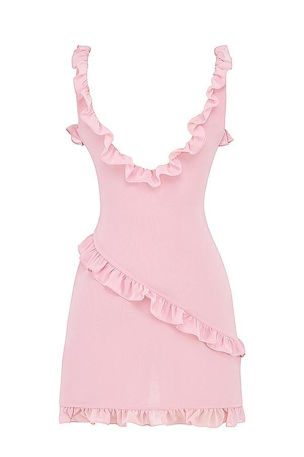 Tania Pink Quartz Ruffle Mini Dress Product Image