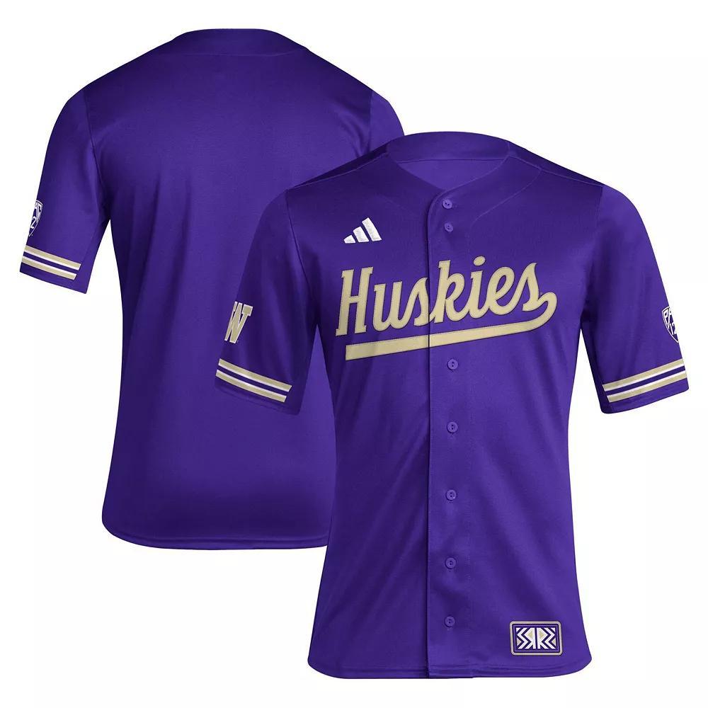 Men's adidas Purple Washington Huskies Reverse Retro Replica Baseball Jersey,  Product Image