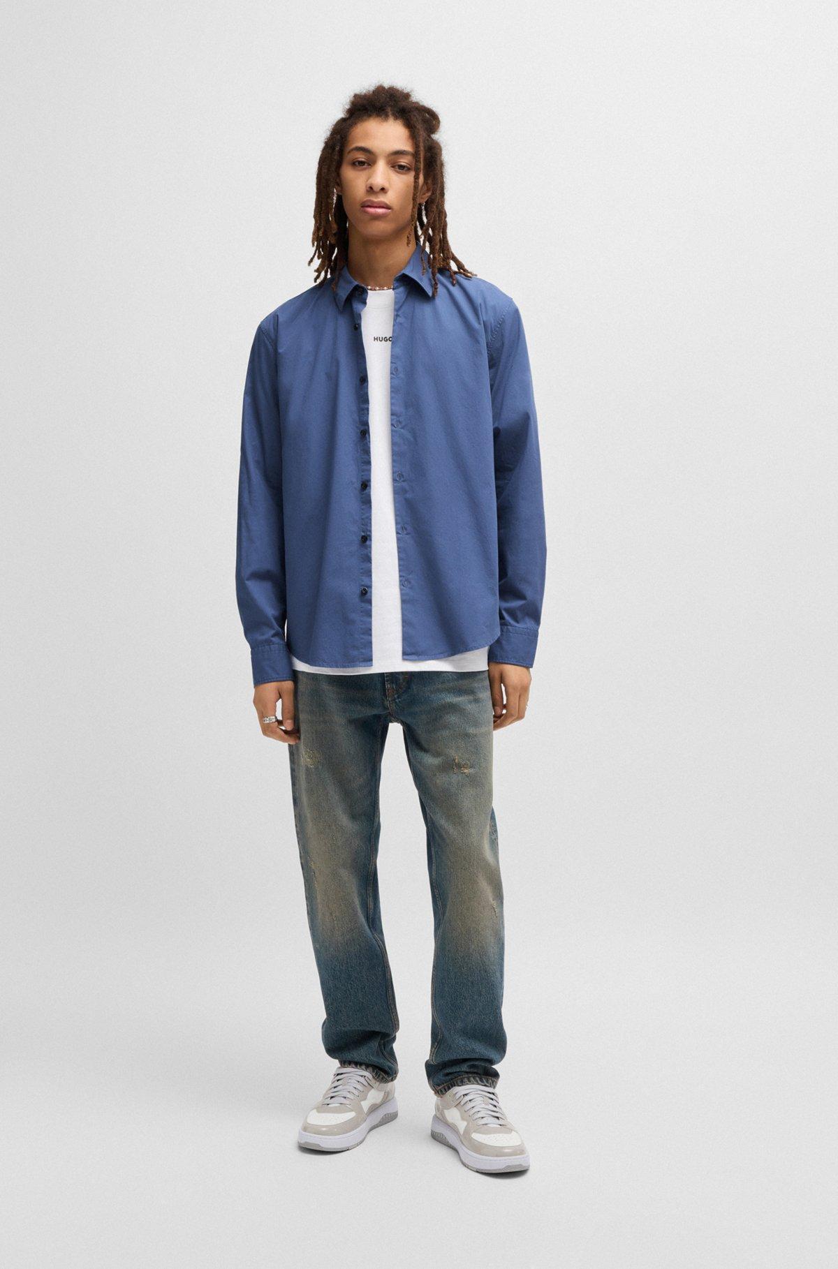 Slim-fit shirt in stretch-cotton canvas Product Image
