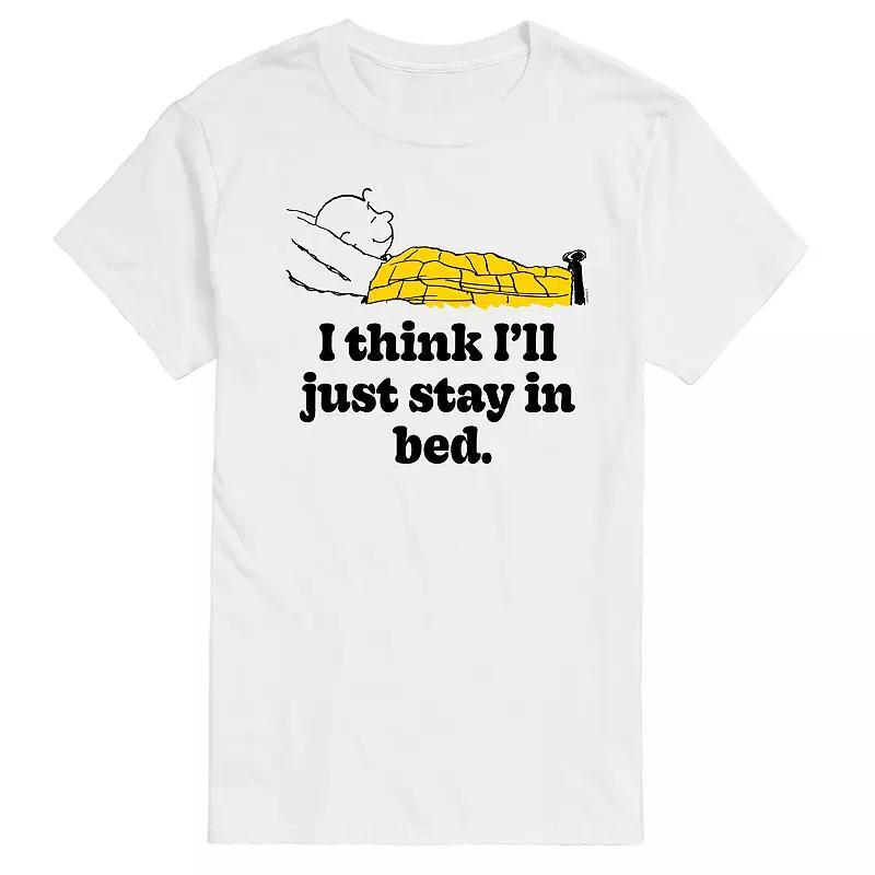 Mens Peanuts Think Ill Stay In Bed Graphic Tee Product Image