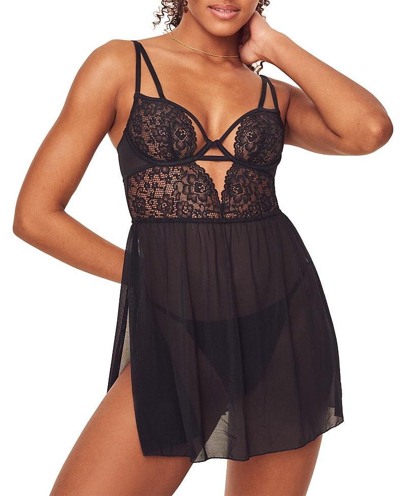 Adore Me Womens Rae Unlined Babydoll & G-String Set Lingerie Product Image