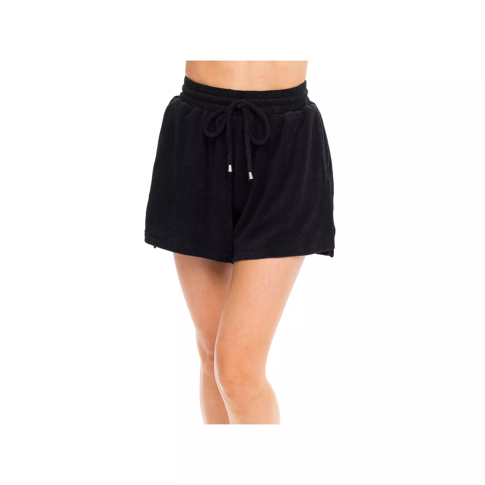 Women's Jordan Taylor Terrycloth Swim Cover-Up Shorts, Size: XS, Black Product Image