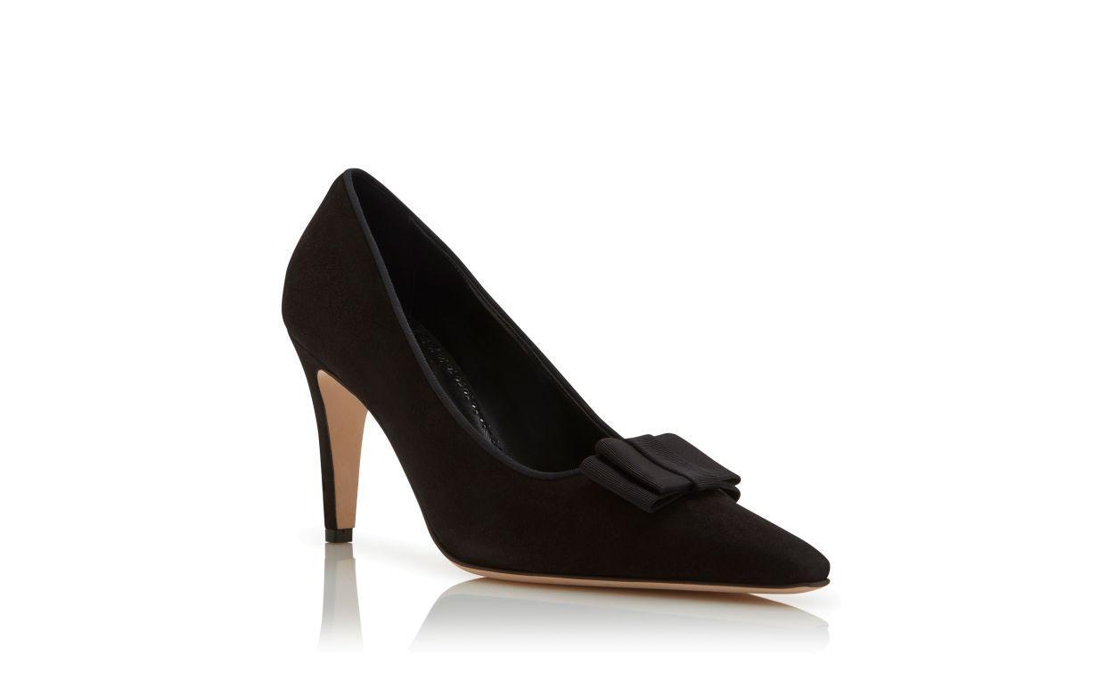 READORHI Black Suede Bow Detail Pumps Product Image