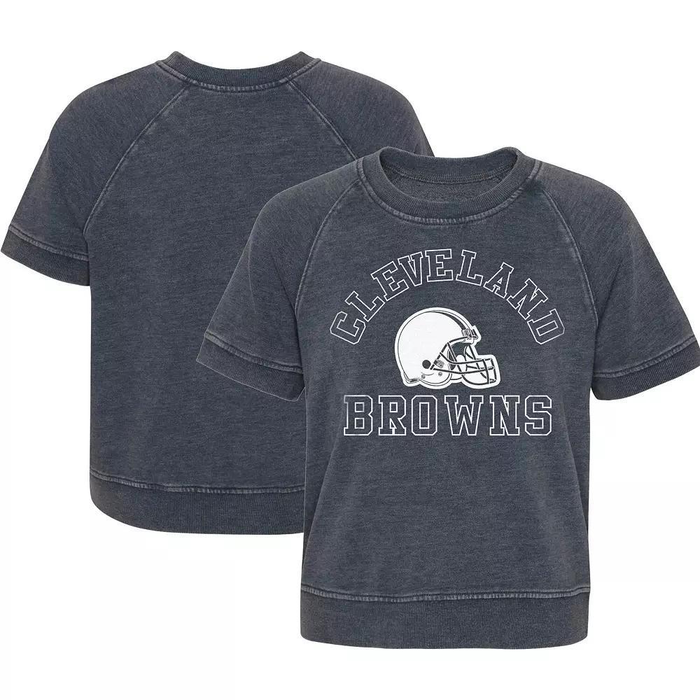 Girls Juniors Heather Charcoal Cleveland Browns Cheer Squad Raglan T-Shirt, Women's,  Product Image