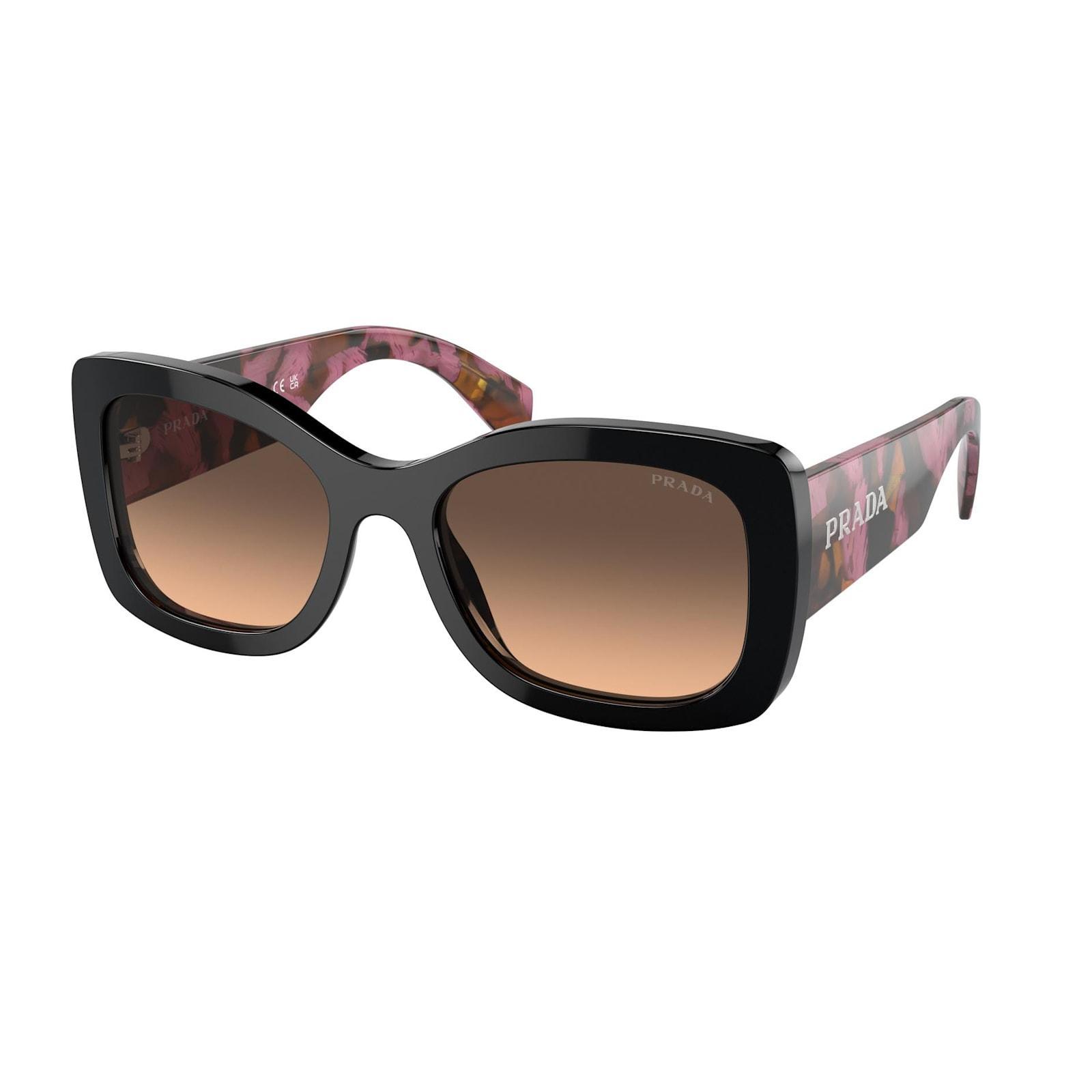 PRADA Gradient Acetate Oval Sunglasses In Mahogany Product Image