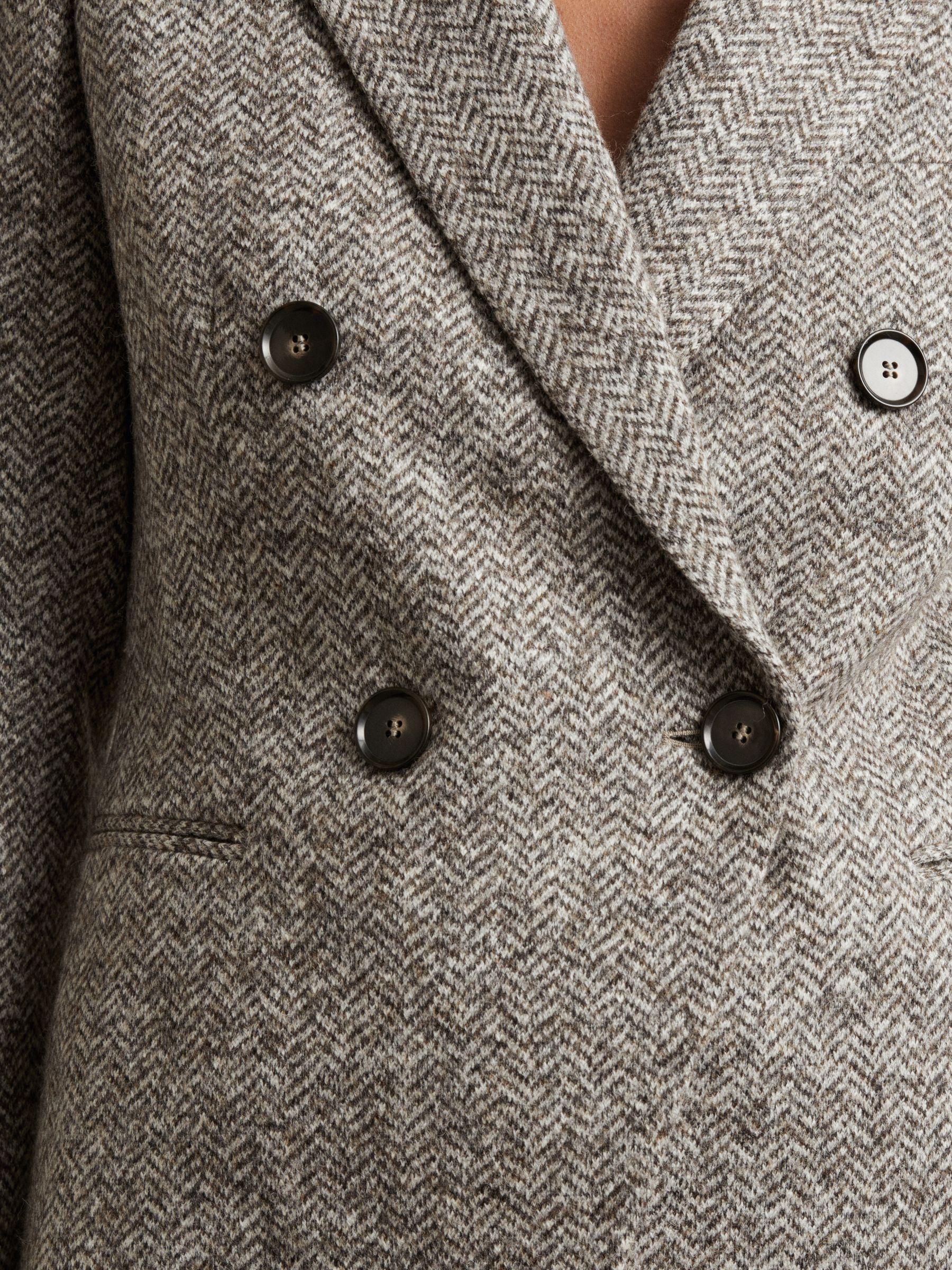 Wool and Cotton-Blend Tweed Suit Jacket in Grey Product Image