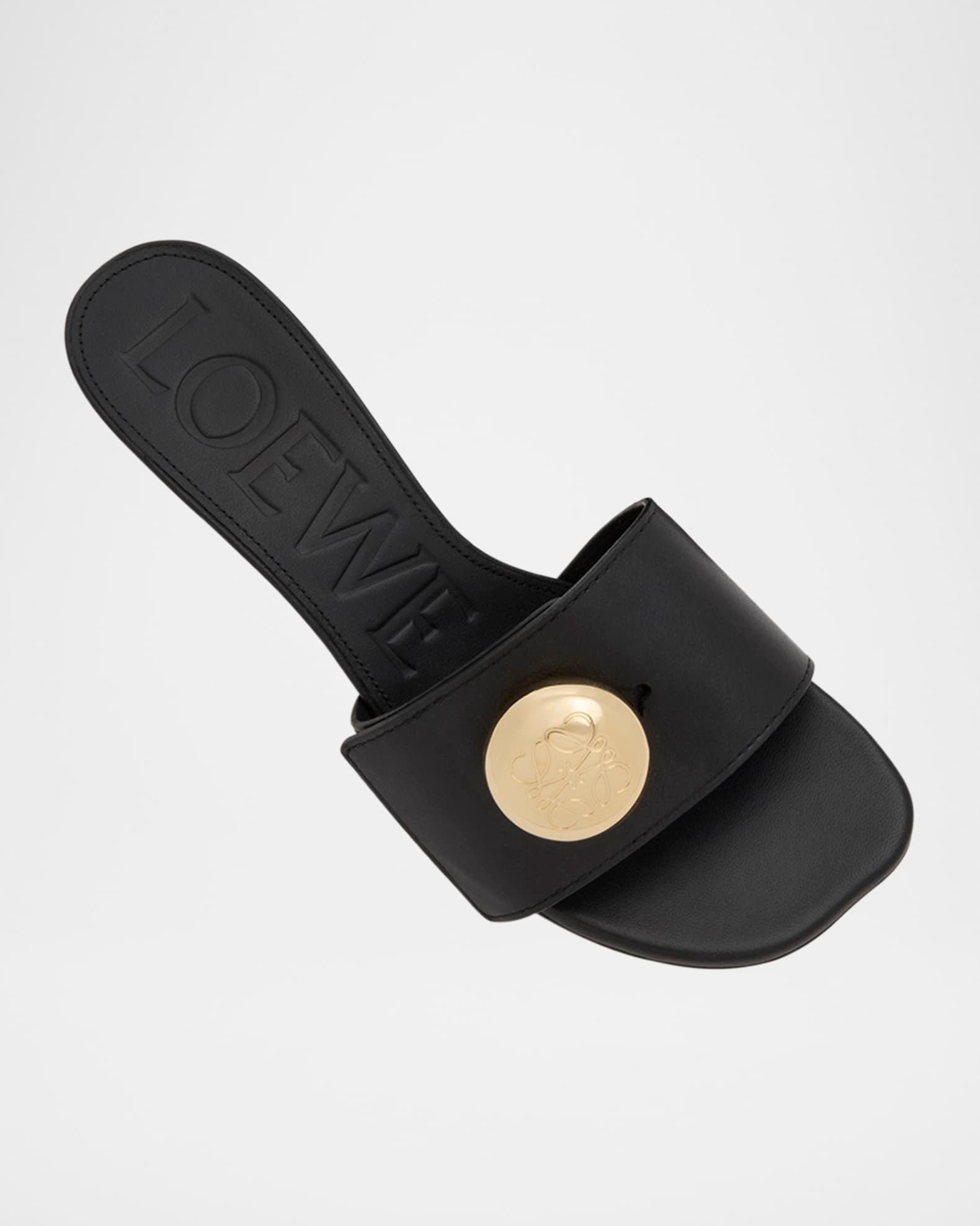 Pebble Leather Slide Sandals Product Image