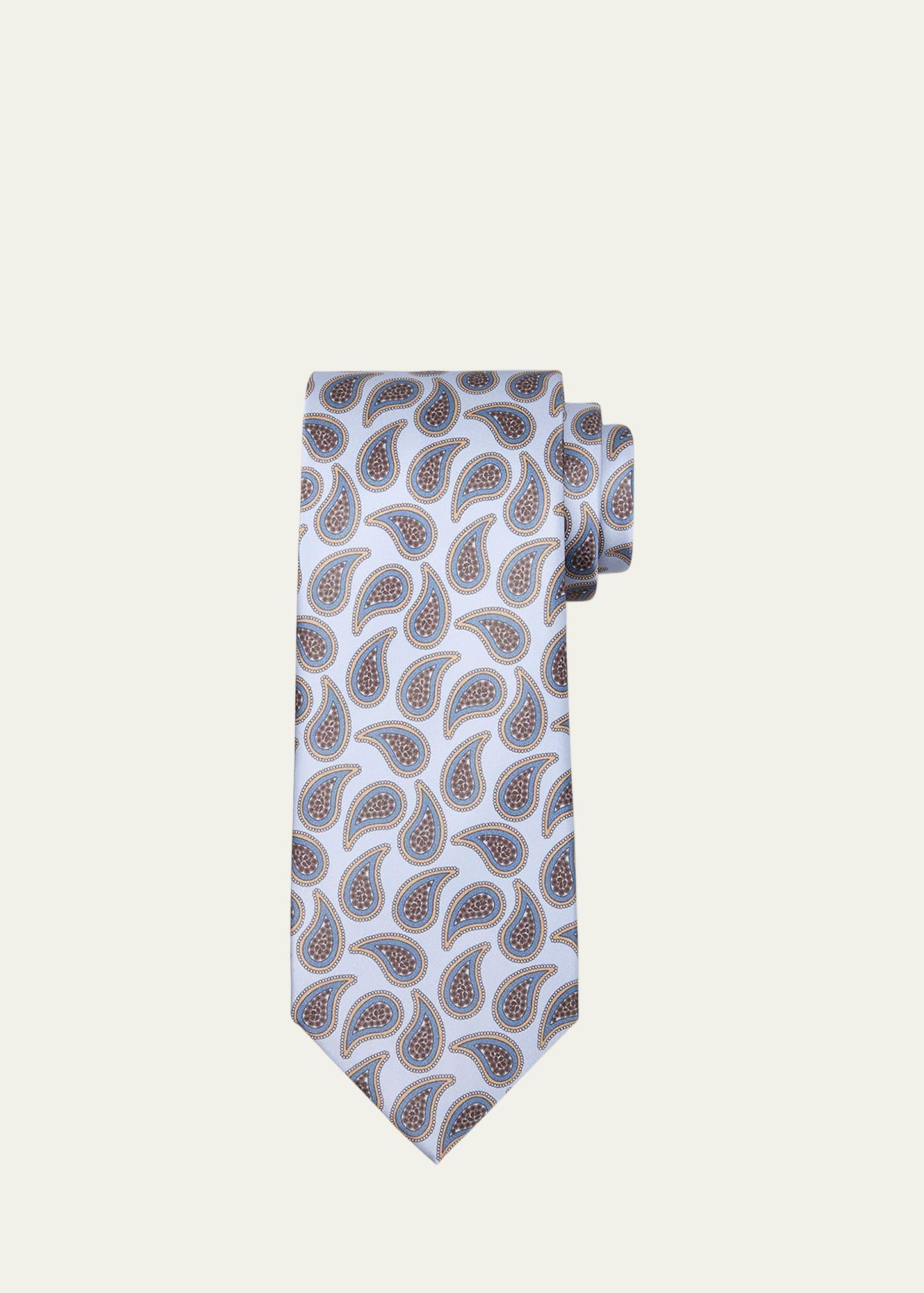 Mens Silk Paisley-Print Tie Product Image