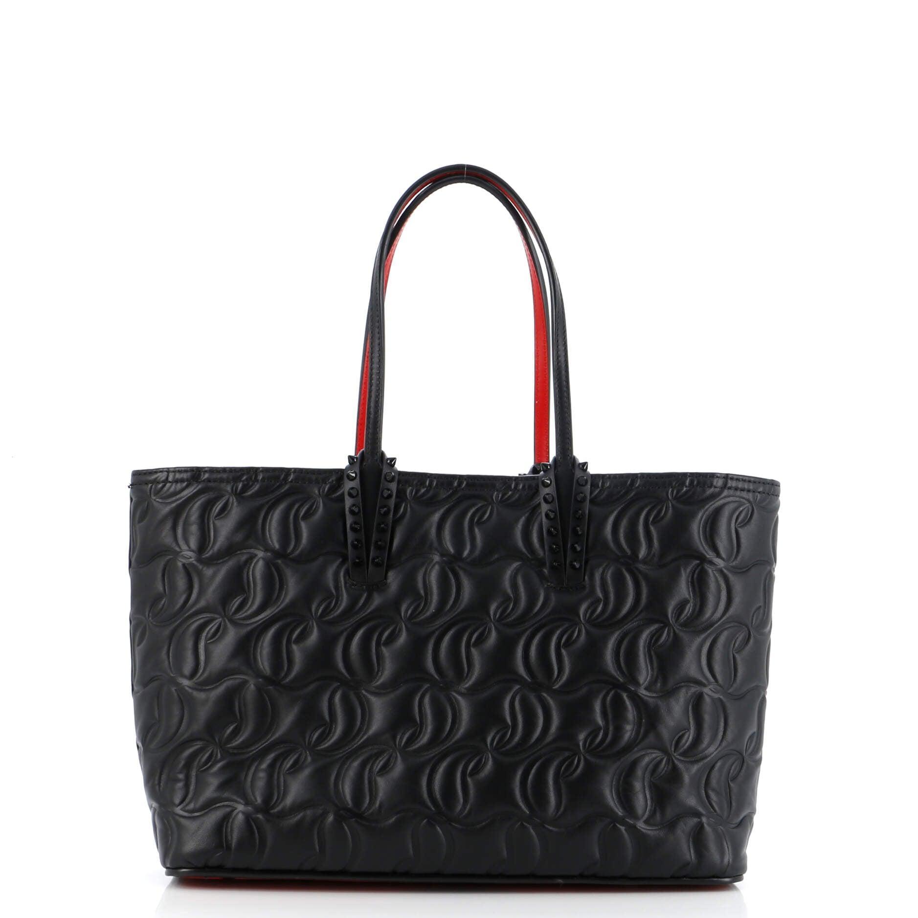 CHRISTIAN LOUBOUTIN Cabata East West Tote Cl Embossed Leather Small In Black Product Image