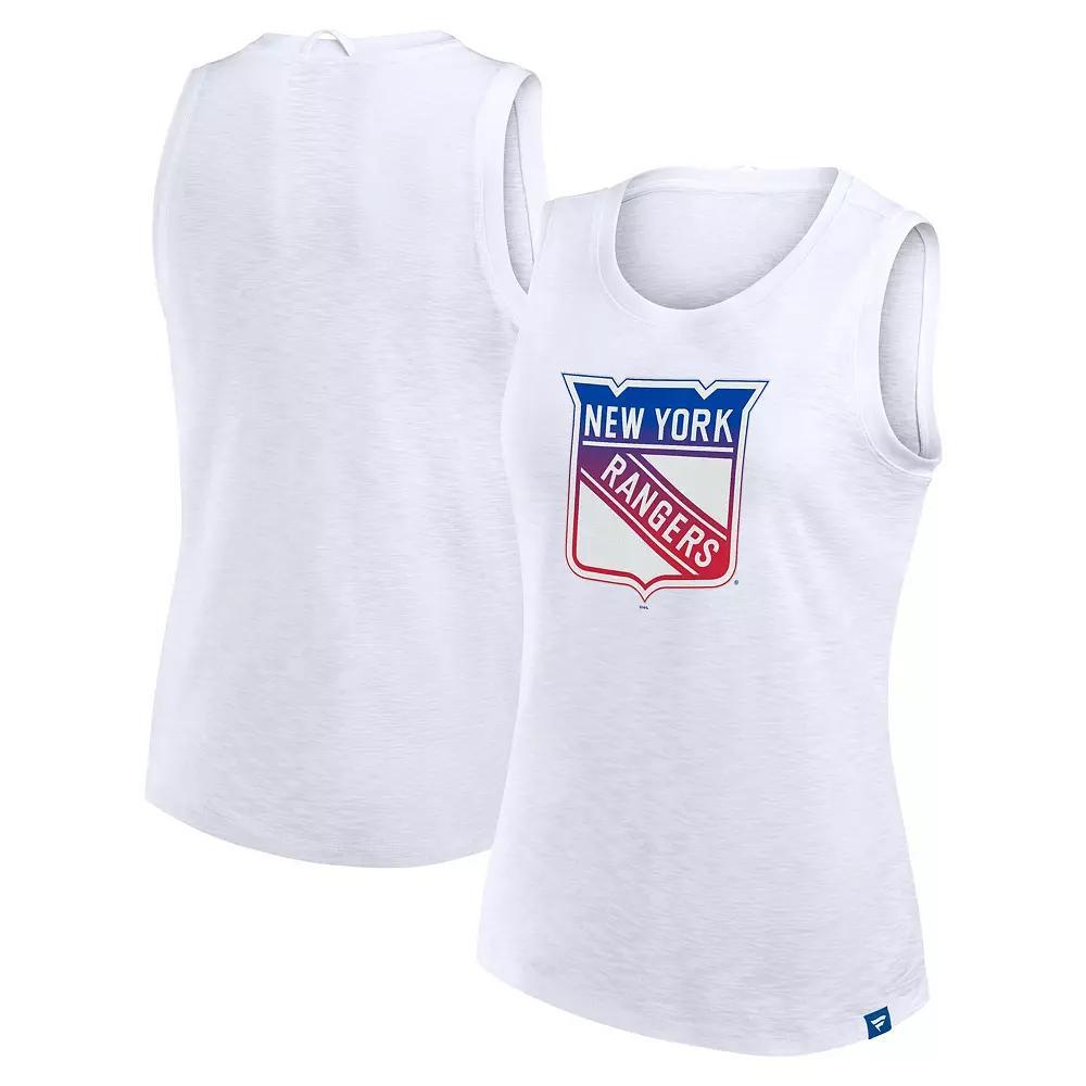 Women's Fanatics White New York Rangers Slub Tank Top,  Product Image