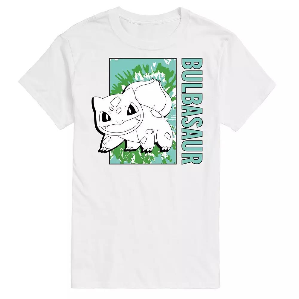 Men's Pokemon Tie Dye Bulbasaur Tee, Size: Large, White Product Image