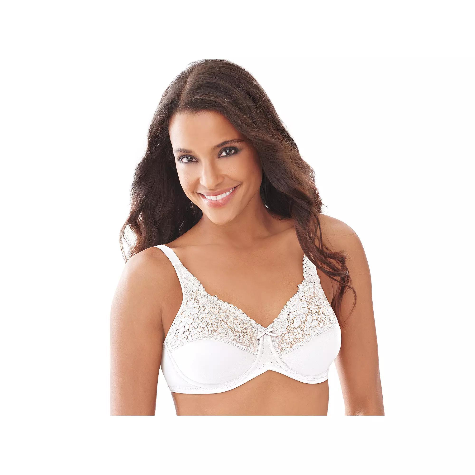 Lilyette by Bali Full-Coverage Minimizer Underwire Bra LY0428, Women's, Size: 42 Dd, White Product Image