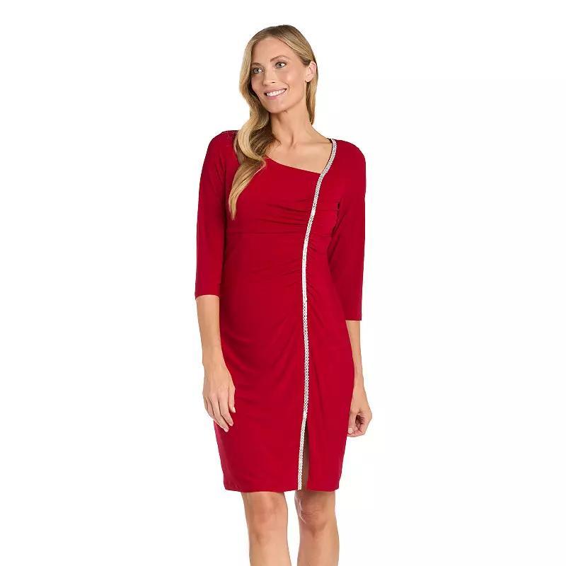 Women's R&M Richards Assymetric Rhinestone Dress,  Product Image