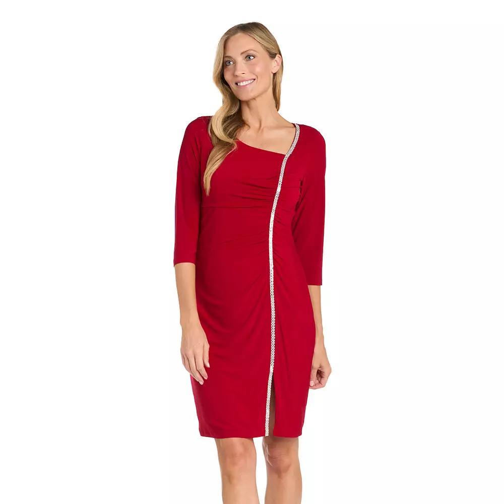 Women's R&M Richards Assymetric Rhinestone Dress,  Product Image