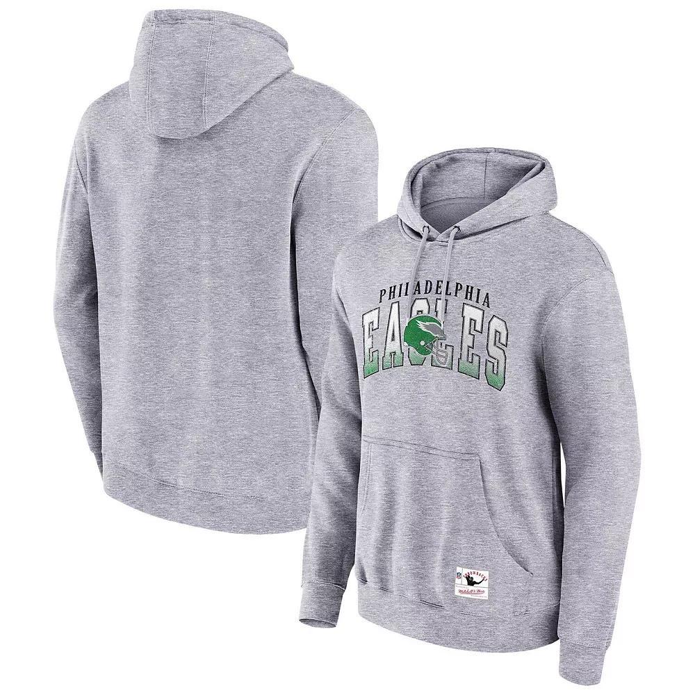 Men's Mitchell & Ness Heather Gray Philadelphia Eagles Pocket Passer Pullover Hoodie,  Product Image