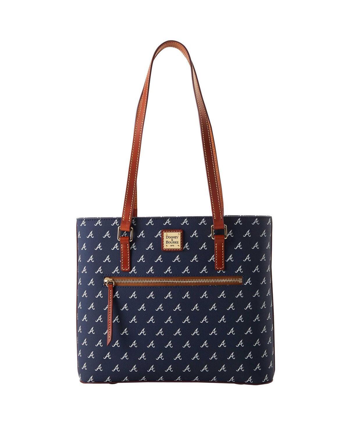 Dooney & Bourke Womens MLB Braves Coated Cotton Shopper Bag in Navy Product Image