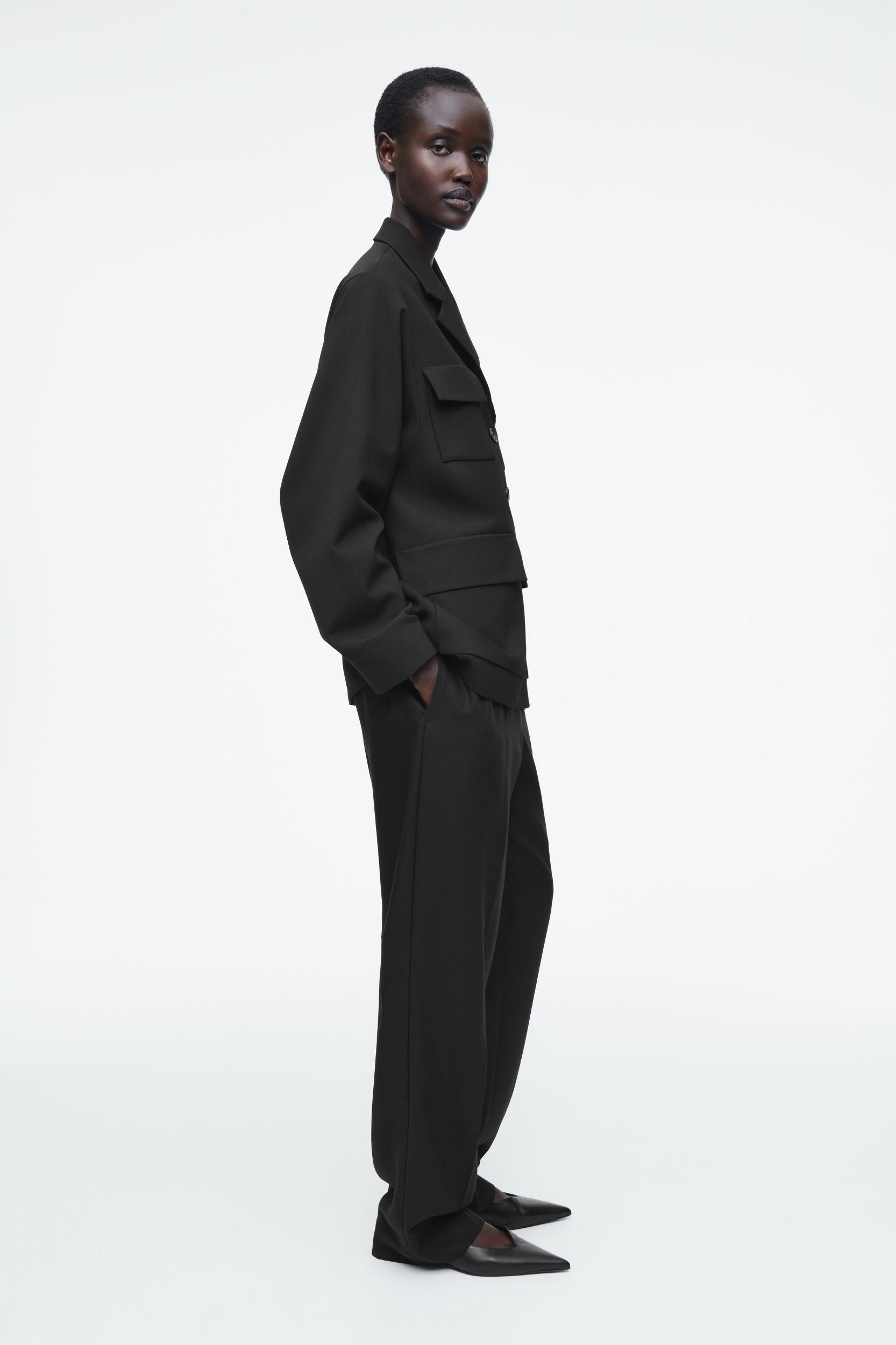 ELASTICATED STRAIGHT-LEG PANTS Product Image
