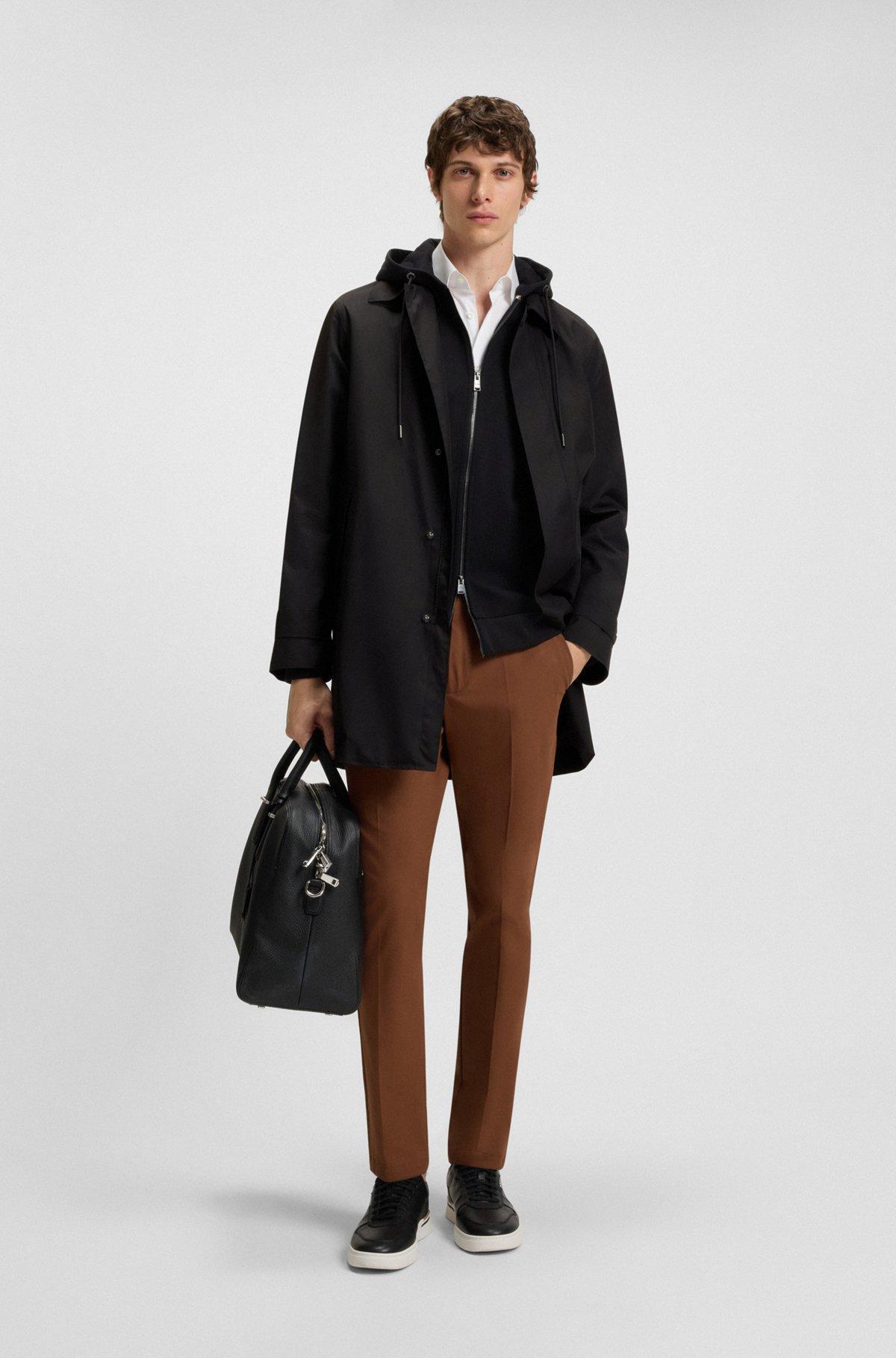 BOSS - GORE-TEX® water-repellent tailored coat with concealed zipper - Black Product Image