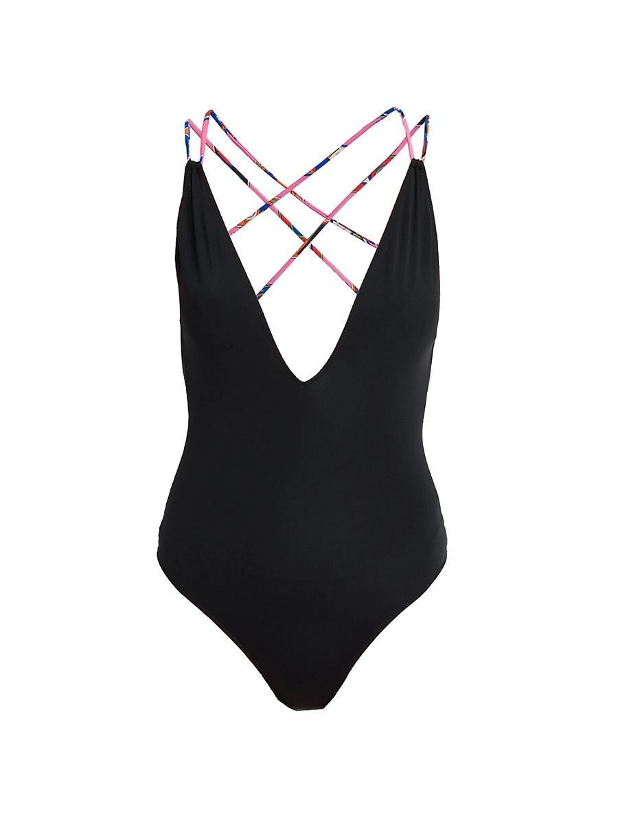 Womens Crisscrossed One-Piece Swimsuit Product Image