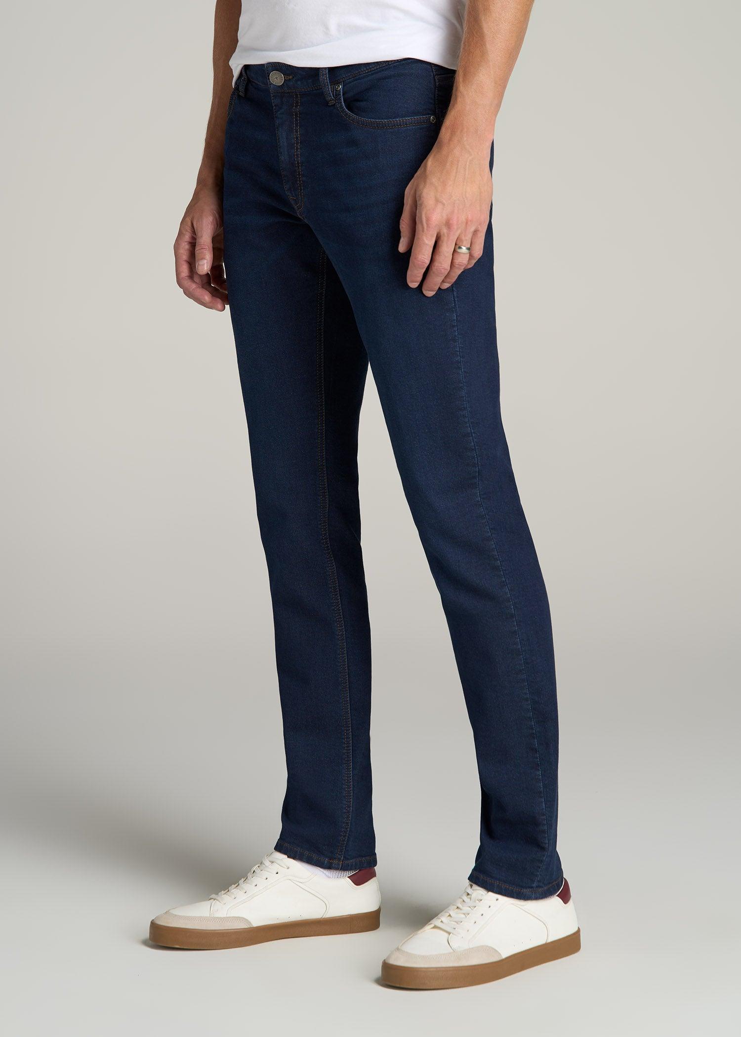 Carman TAPERED Fleeced Jeans for Tall Men in Rockies Blue Product Image