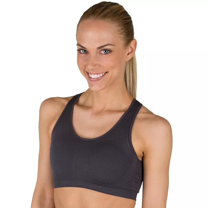 Jockey Sport Bra: Seamless Medium-Impact Sports Bra 6997, Womens Grey Product Image