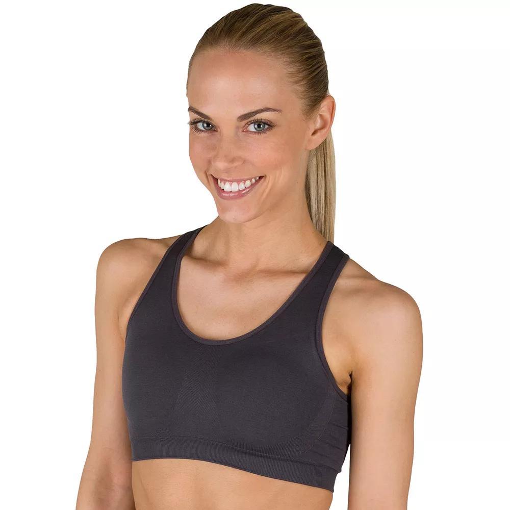 Jockey Sport Bra: Seamless Medium-Impact Sports Bra 6997, Womens Grey Product Image