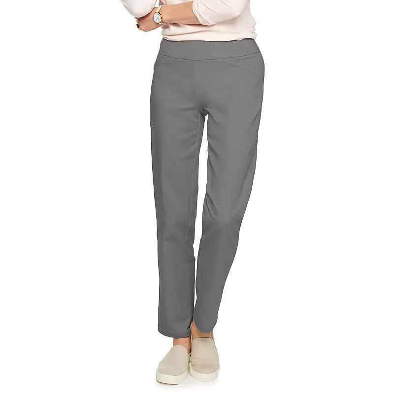 Petite Women's Croft & Barrow® 4-Pocket Effortless Stretch Pull-On Straight-Leg Pants, Size: 8P - Short, Forged Iron Product Image