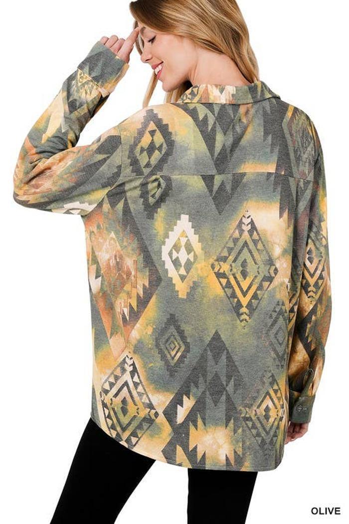 Soft French Terry Aztec Shacket Product Image