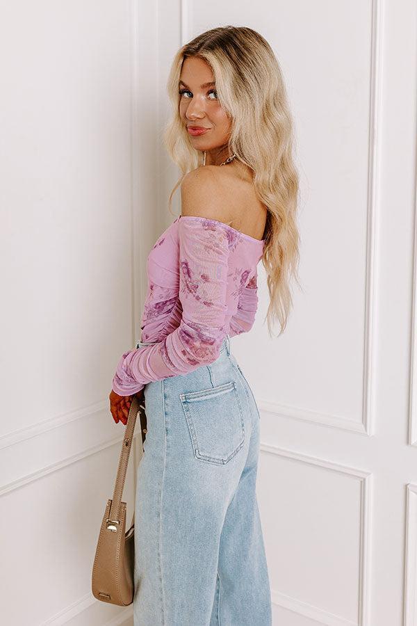 Flirty Feels Floral Mesh Top Product Image