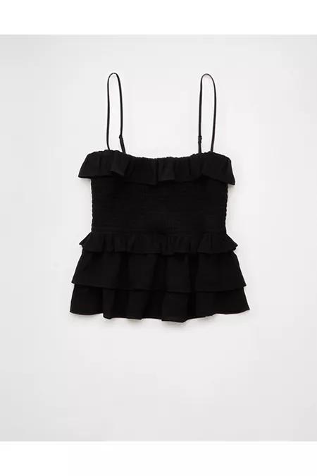 AE Square Neck Smocked Ruffle Cami Product Image