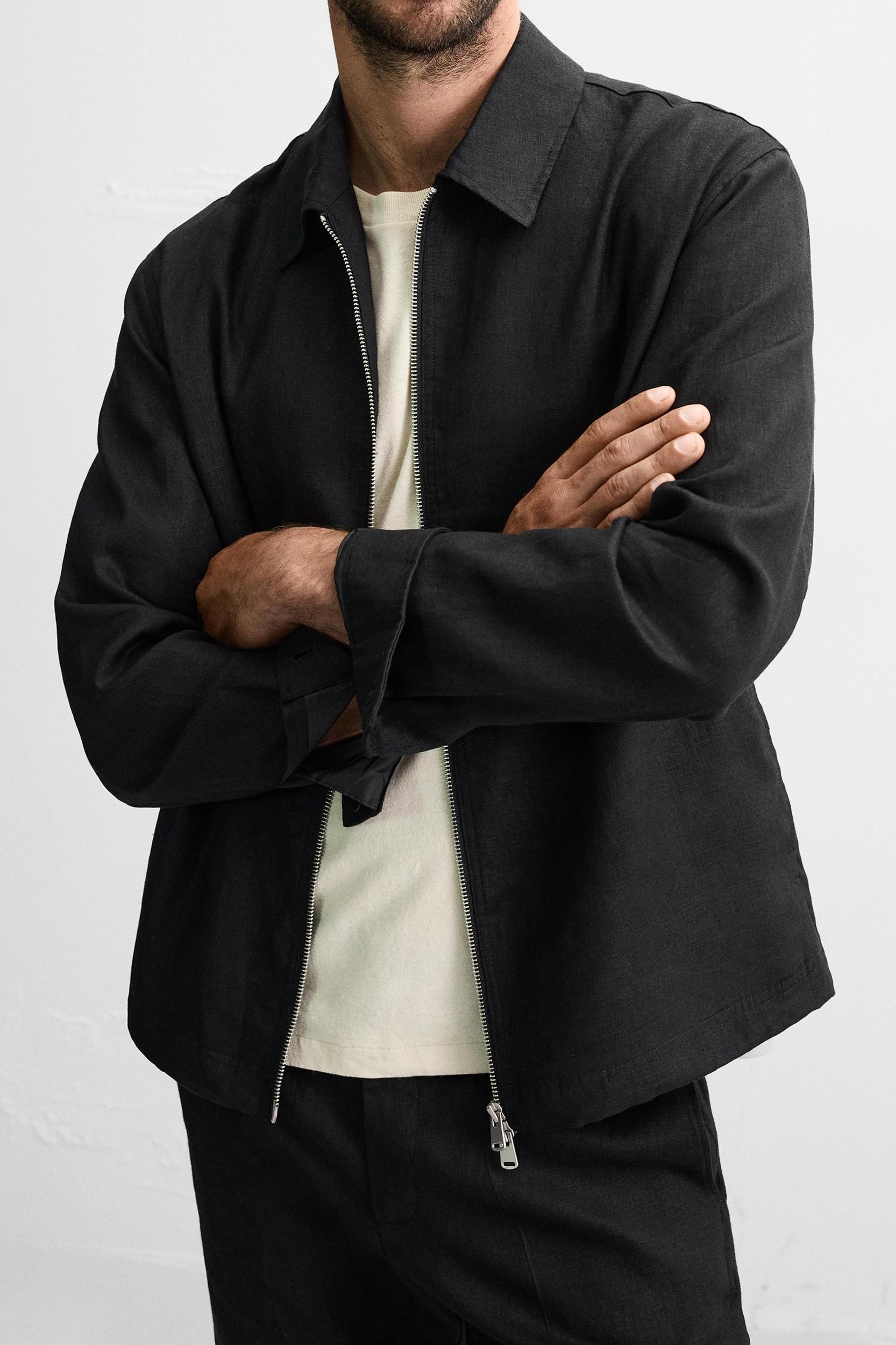 100% LINEN OVERSHIRT Product Image