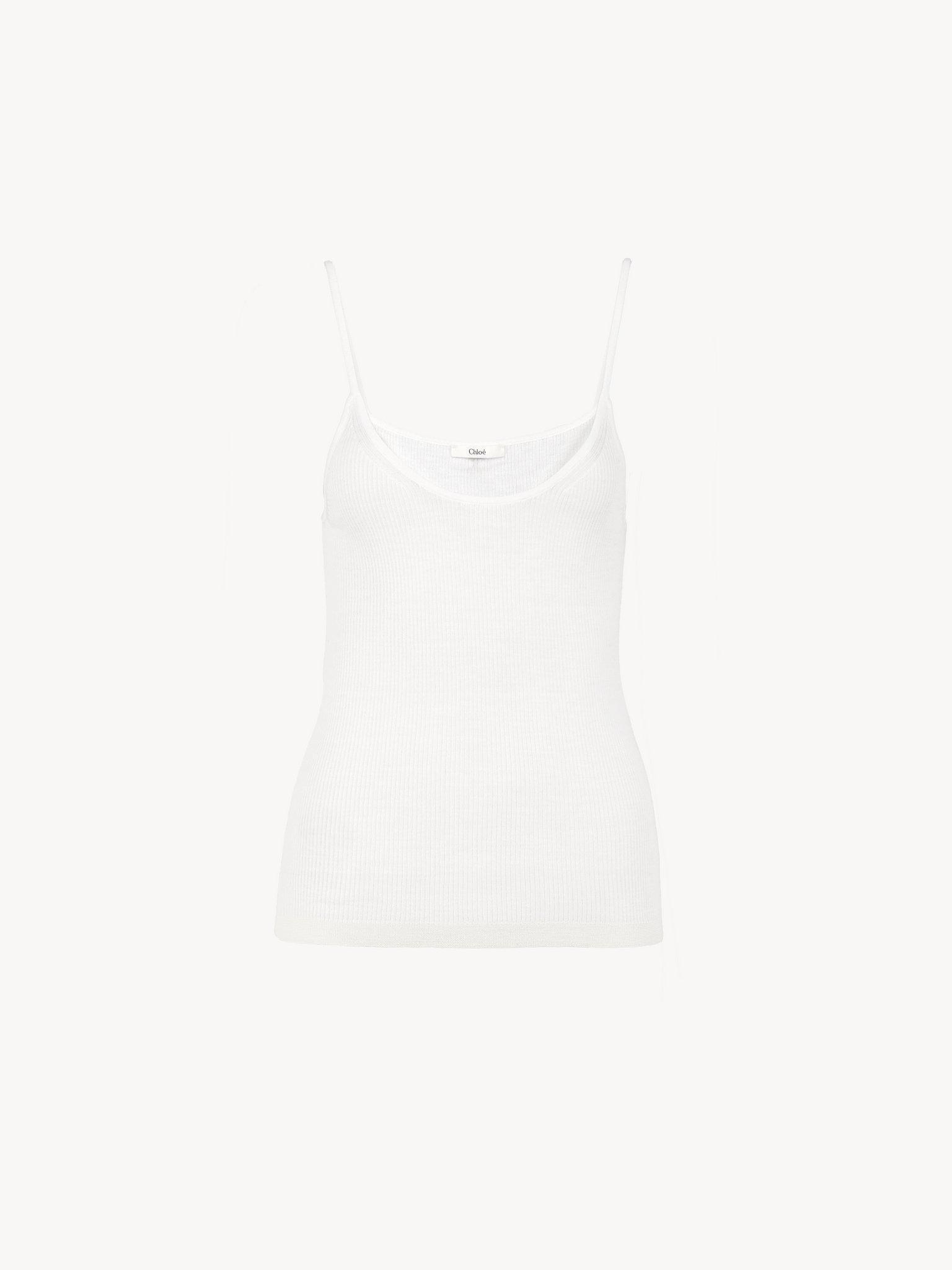 Fitted tank top in superfine wool Product Image