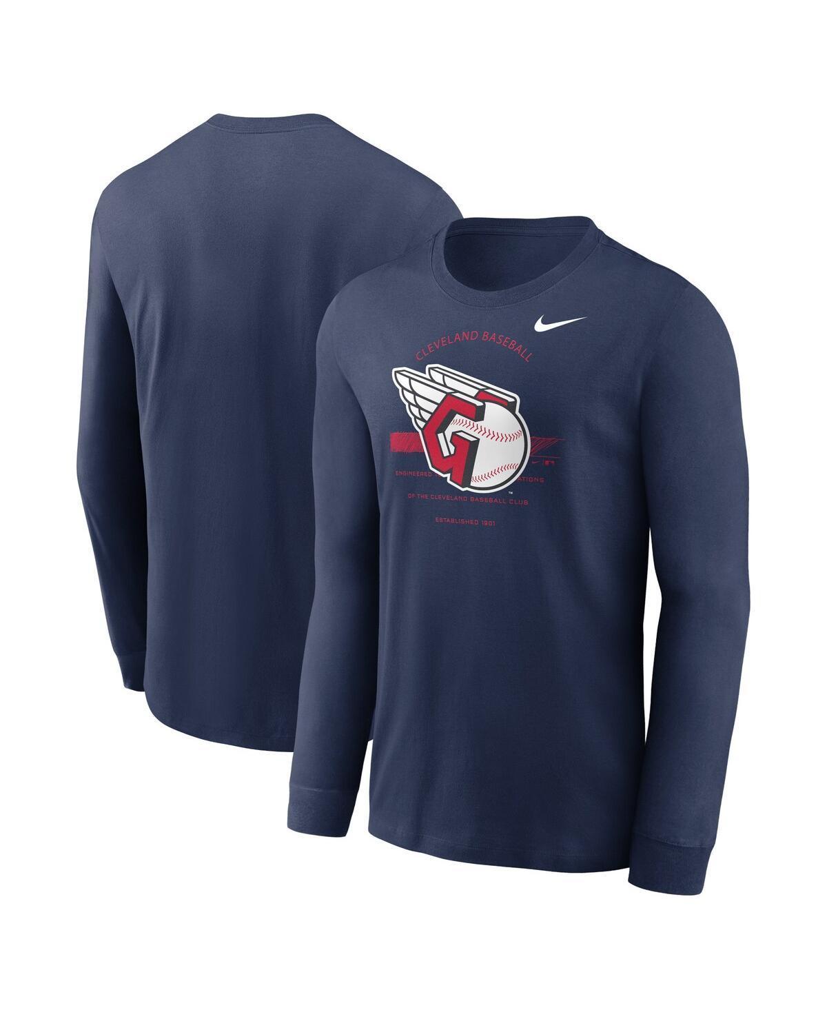 Mens Nike Navy Cleveland Guardians Over Arch Performance Long Sleeve T-Shirt Grd Blue Product Image