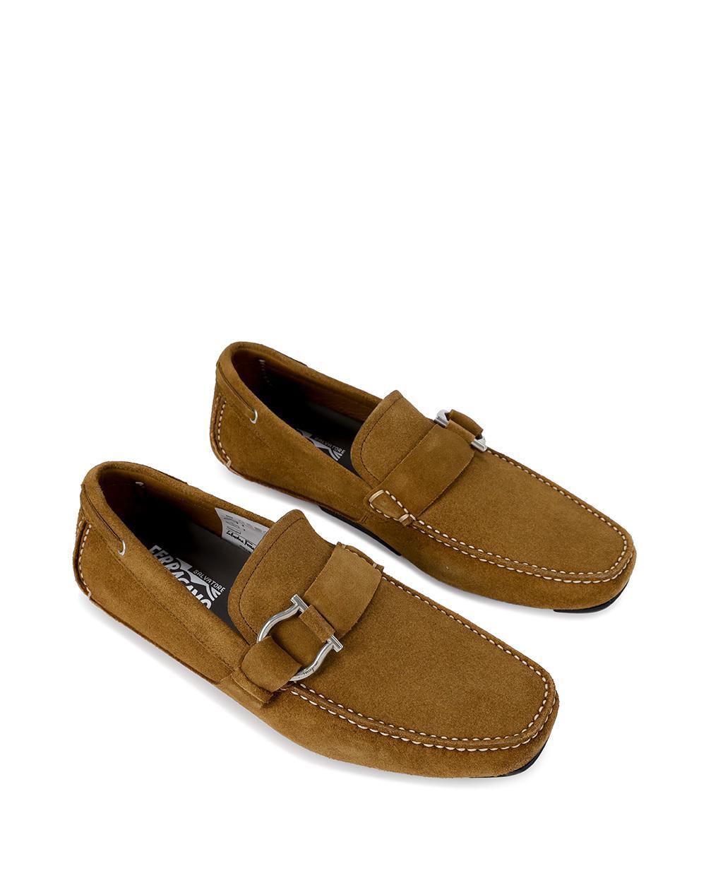 FERRAGAMO Logo Buckle Business Casual Shoes In Brown Product Image