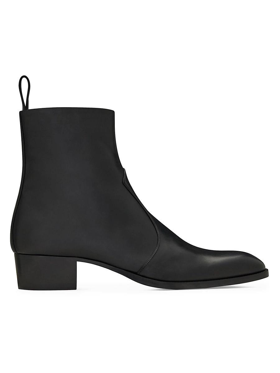 Mens Wyatt Zipped Boots In Smooth Leather Product Image