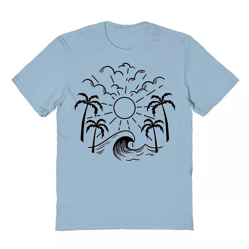 Men's COLAB89 by Threadless Tropical Circle - Black Graphic Tee, Size: XXL, Light Blue Product Image