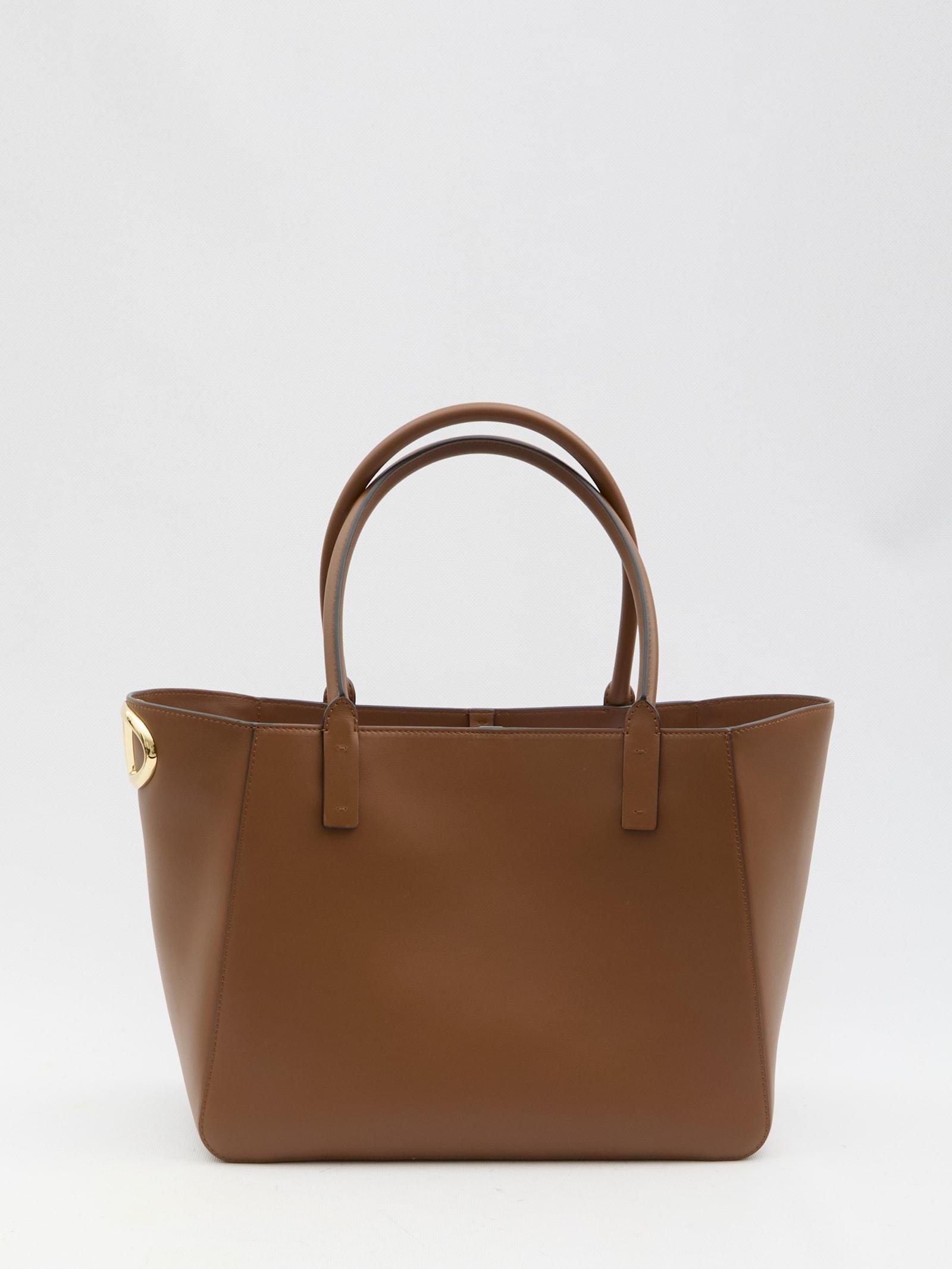 VALENTINO GARAVANI Vlogo Side Shopping Bag In Brown Product Image