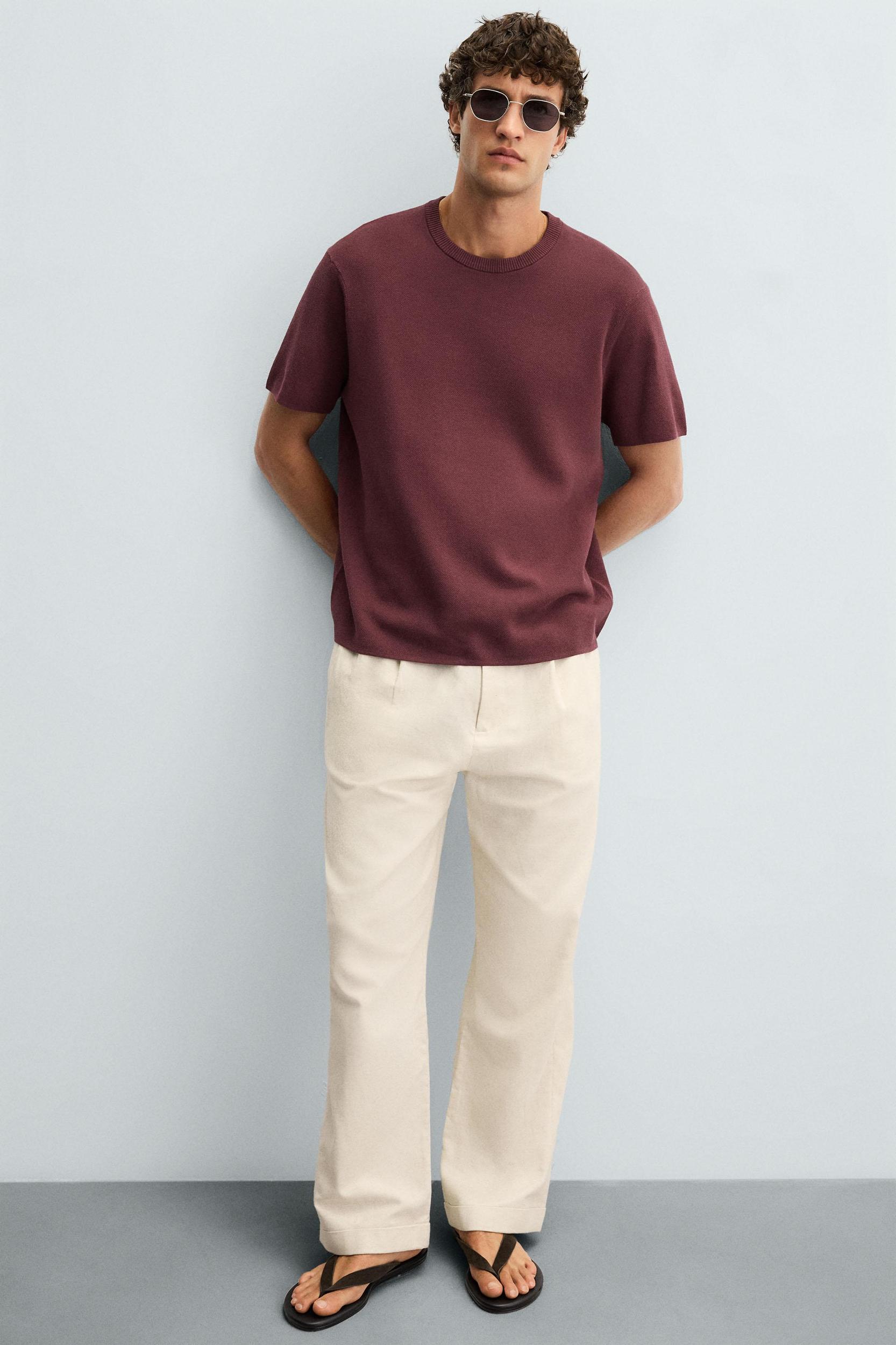 COTTON - LINEN PLEATED PANTS Product Image