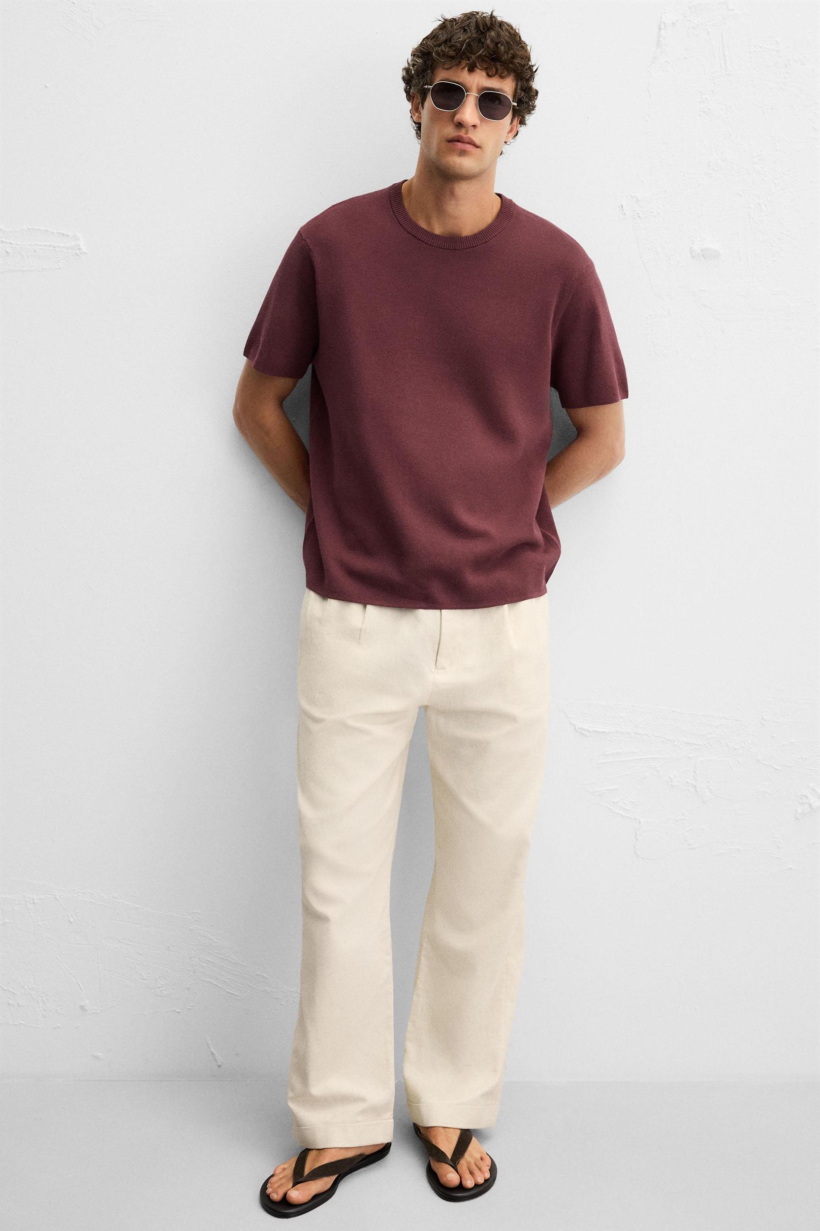 COTTON - LINEN PLEATED PANTS Product Image